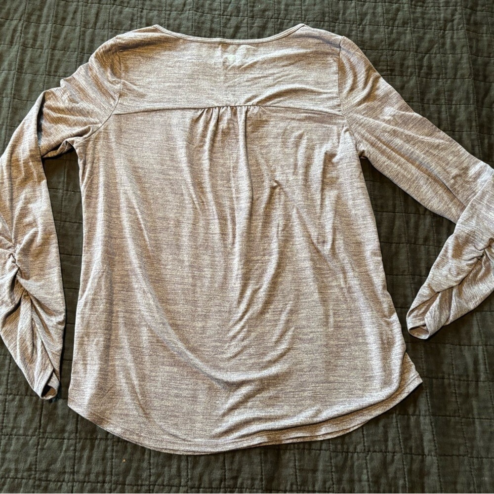 Z By Zella Activewear Long Sleeve Athletic Top Heathered Lavender Size M - Picture 6 of 6